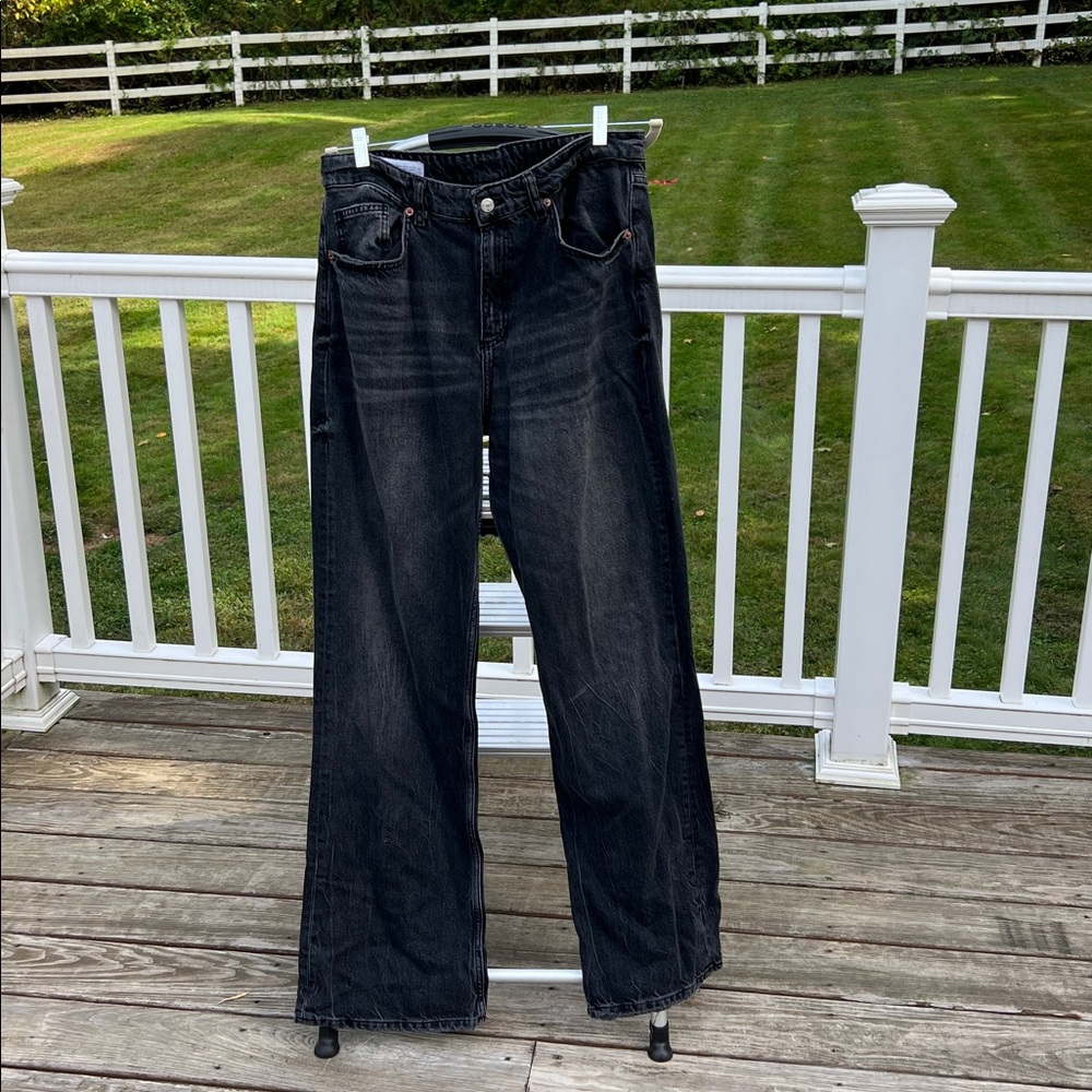 Zara Charcoal Wide Leg Jeans
